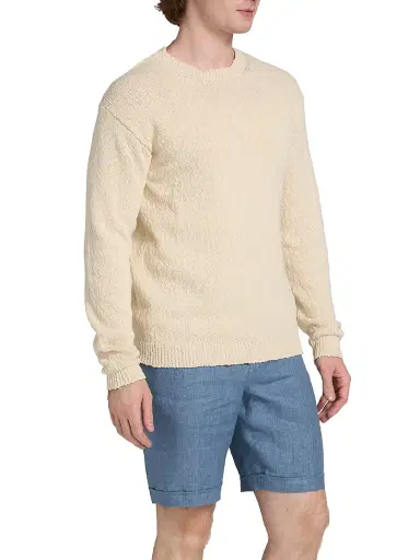 Saks Fifth Avenue Men's COLLECTION Textured Cotton-Silk Knit Crewneck Sweater - Beige - Size XXL | Thumbnail 4 Saks Fifth Avenue Men's COLLECTION Textured Cotton-Silk Knit Crewneck Sweater - Beige - Size XXL | Thumbnail 4