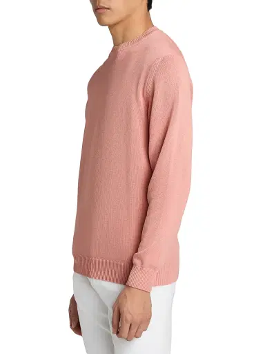 Saks Fifth Avenue Men's Garment-Dyed Crewneck Sweater - Pink - Size XXL | Thumbnail 4
