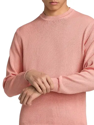 Saks Fifth Avenue Men's Garment-Dyed Crewneck Sweater - Pink - Size XXL | Thumbnail 6