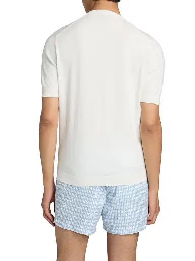 Saks Fifth Avenue Men's Garment-Dyed Crewneck Short-Sleeve Sweater - White - Size XL | Thumbnail 5 Saks Fifth Avenue Men's Garment-Dyed Crewneck Short-Sleeve Sweater - White - Size XL | Thumbnail 5