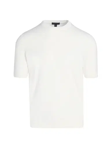 Saks Fifth Avenue Men's Garment-Dyed Crewneck Short-Sleeve Sweater - White - Size XL | Thumbnail 1 Saks Fifth Avenue Men's Garment-Dyed Crewneck Short-Sleeve Sweater - White - Size XL | Thumbnail 1