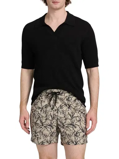 Saks Fifth Avenue Men's Waffled Cotton Johnny Collar Sweater | Thumbnail 3