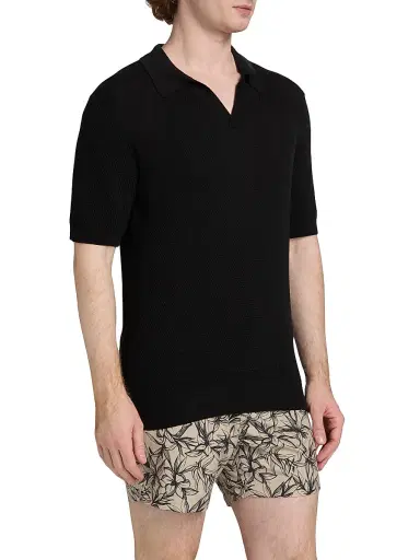 Saks Fifth Avenue Men's Waffled Cotton Johnny Collar Sweater | Thumbnail 4