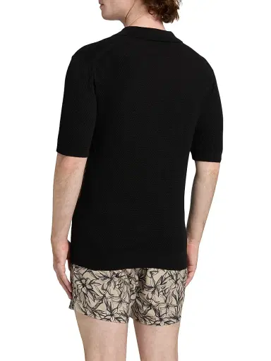 Saks Fifth Avenue Men's Waffled Cotton Johnny Collar Sweater | Thumbnail 5