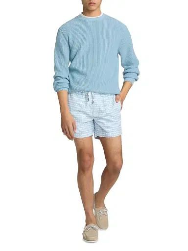 Saks Fifth Avenue Men's Garment-Dyed Ribbed Sweater - Light Blue - Size XXL | Thumbnail 2