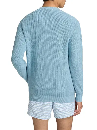 Saks Fifth Avenue Men's Garment-Dyed Ribbed Sweater - Light Blue - Size XXL | Thumbnail 5