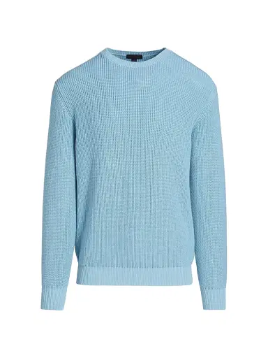 Saks Fifth Avenue Men's Garment-Dyed Ribbed Sweater - Light Blue - Size XXL | Thumbnail 1