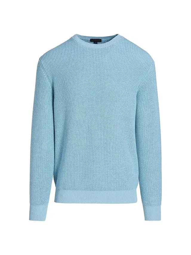 Men's Garment-Dyed Ribbed Sweater - Light Blue