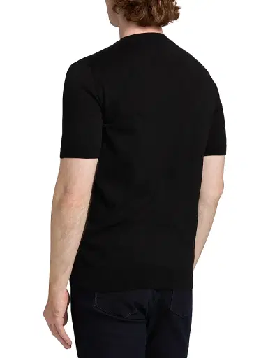 Saks Fifth Avenue Men's Diagonal Stitch Crewneck Short-Sleeve Sweater - Black - Size XXL | Thumbnail 5 Saks Fifth Avenue Men's Diagonal Stitch Crewneck Short-Sleeve Sweater - Black - Size XXL | Thumbnail 5