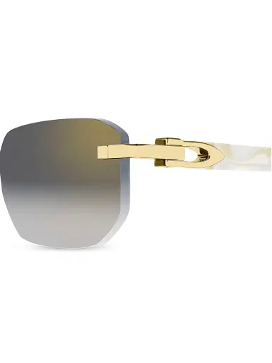 Cartier Men's C Decor Rimless Sunglasses - White Gold Clear | Thumbnail 3 Cartier Men's C Decor Rimless Sunglasses - White Gold Clear | Thumbnail 3