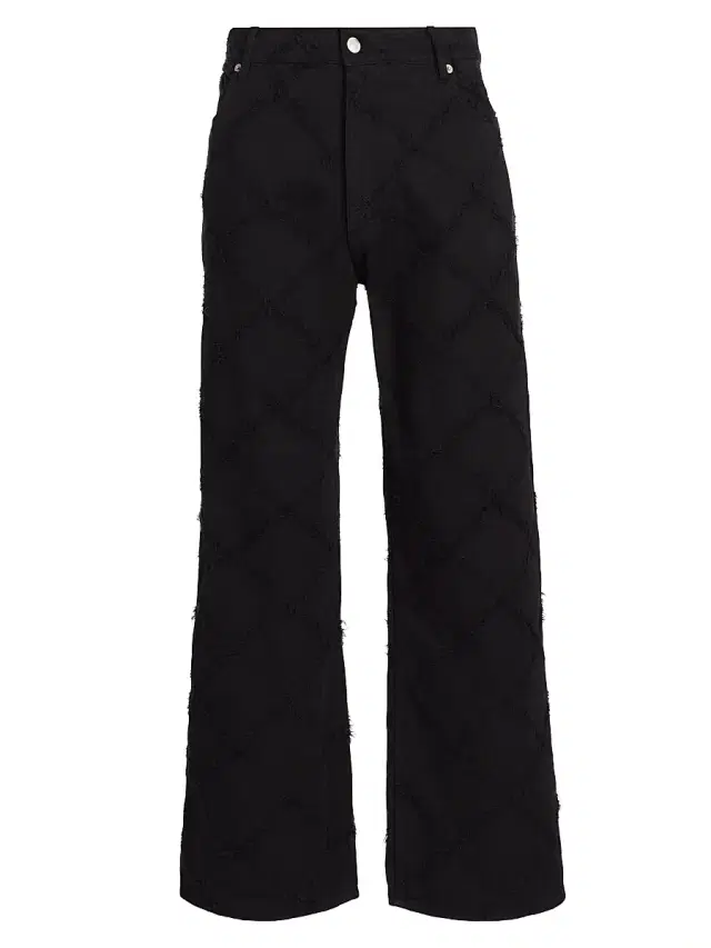 EZR Men's Crisscross Baggy Straight-Leg Jeans - Black