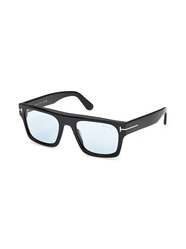 TOM FORD Women's Cyrus 53MM Rectangular Sunglasses - Black Blue