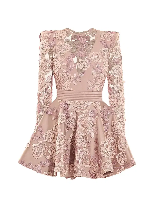 Women's The Kiss In The Field Lace-Embroidered Minidress - Beige