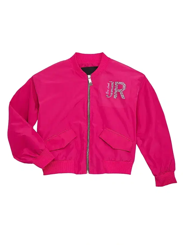John Richmond x Eva Leah Little Girl's & Girl's Embellished Nylon Bomber Jacket - Fuchsia