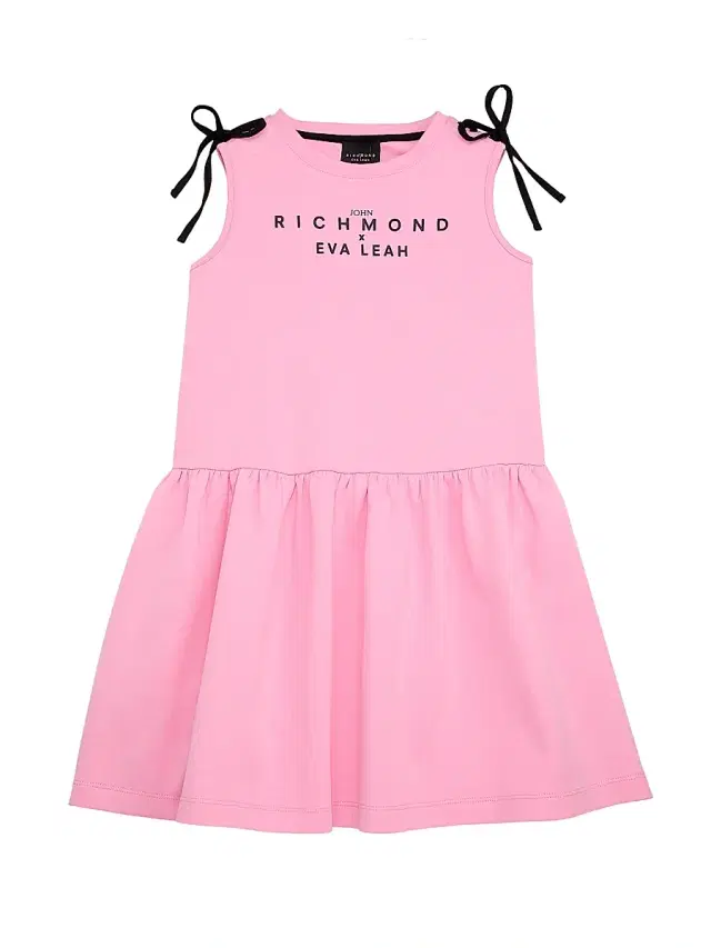 John Richmond x Eva Leah Little Girl's & Girl's Logo T-Shirt Midi-Dress - Pink