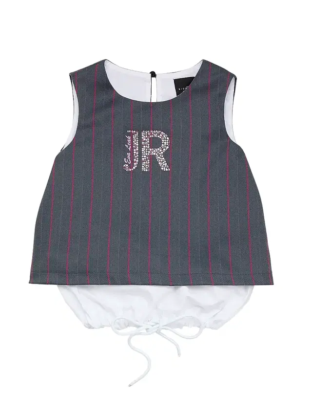 John Richmond x Eva Leah Little Girl's & Girl's Embellished Striped Sleeveless Top - Black