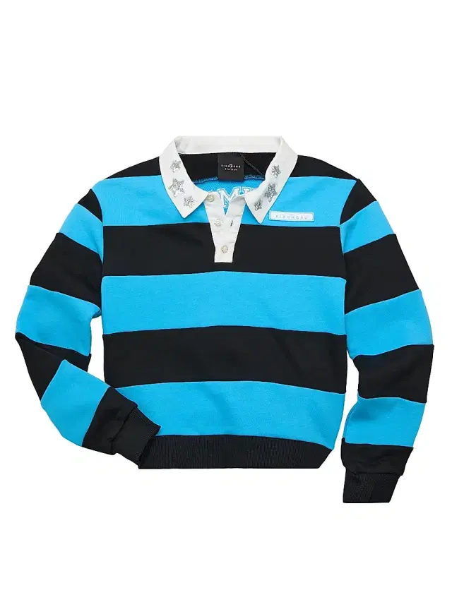 John Richmond x Eva Leah Little Girl's & Girl's Striped Polo Sweatshirt - Black