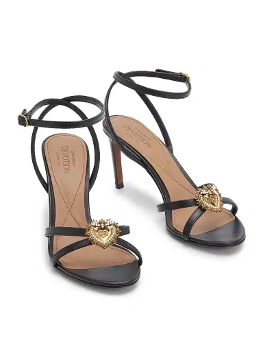 Dolce & Gabbana Women's Desire 105MM Heart-Detailed Leather Sandals - Nero - Size 10 | Thumbnail 2 Dolce & Gabbana Women's Desire 105MM Heart-Detailed Leather Sandals - Nero - Size 10 | Thumbnail 2