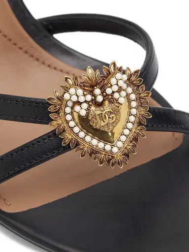 Dolce & Gabbana Women's Desire 105MM Heart-Detailed Leather Sandals - Nero - Size 10 | Thumbnail 5 Dolce & Gabbana Women's Desire 105MM Heart-Detailed Leather Sandals - Nero - Size 10 | Thumbnail 5