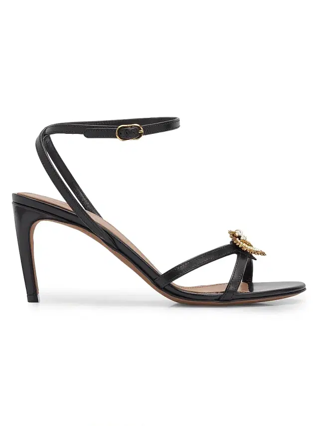 Dolce & Gabbana Women's Desire 5MM Heart-Detailed Leather Sandals - Nero