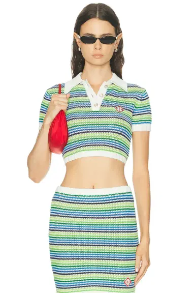 Casablanca Stripe Polo Shirt | Thumbnail 1 Casablanca Stripe Polo Shirt | Thumbnail 1