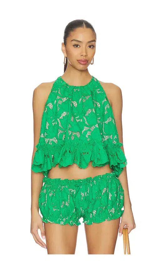 Mika Guipure Lace Halter Top