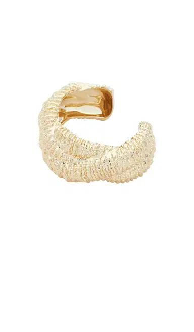 Self-Portrait Textured Gold Twisted Cuff | Thumbnail 1 Self-Portrait Textured Gold Twisted Cuff | Thumbnail 1