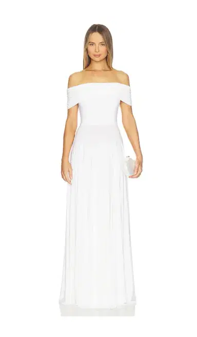 Norma Kamali Sleeveless Cowl Neck Flared Gown | Thumbnail 1