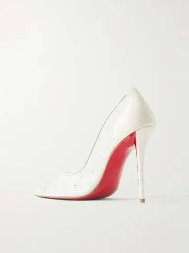 Christian Louboutin Miss Z Degrastrass Perla 100 Embellished Leather-trimmed Mesh Pumps | Thumbnail 3