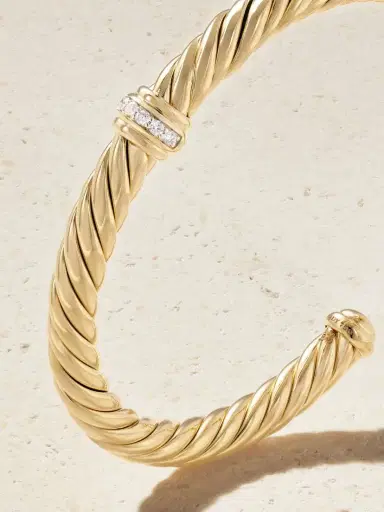 David Yurman Cablespira Flex 18-karat Gold Diamond Cuff | Thumbnail 3 David Yurman Cablespira Flex 18-karat Gold Diamond Cuff | Thumbnail 3
