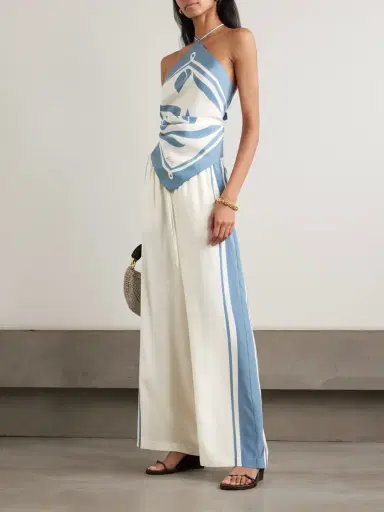 SIR. Lilou Striped Silk Wide-leg Pants | Thumbnail 2 SIR. Lilou Striped Silk Wide-leg Pants | Thumbnail 2