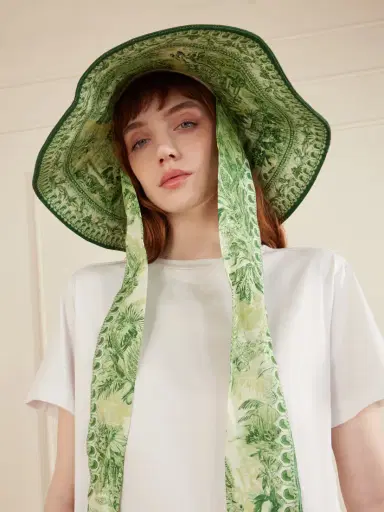 ALÉMAIS Sara Embroidered Printed Linen Sunhat | Thumbnail 4