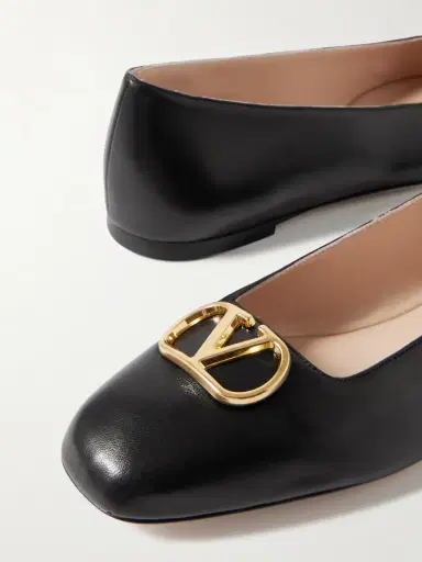 Valentino Garavani Vlogo Embellished Leather Ballet Flats | Thumbnail 4 Valentino Garavani Vlogo Embellished Leather Ballet Flats | Thumbnail 4