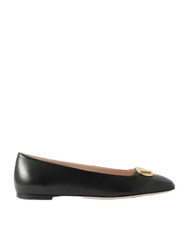 Vlogo Embellished Leather Ballet Flats