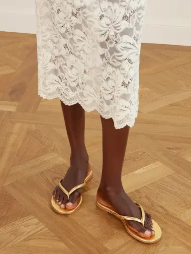 Gianvito Rossi Calypso Metallic Leather Sandals | Thumbnail 2 Gianvito Rossi Calypso Metallic Leather Sandals | Thumbnail 2