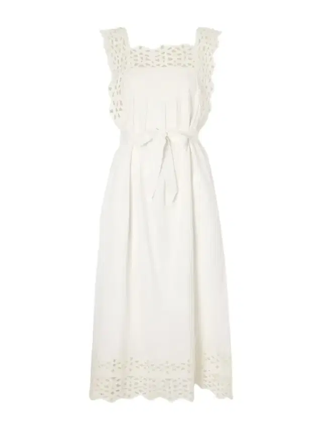Leila Broderie Anglaise-trimmed Cotton And Linen-blend Midi Dress
