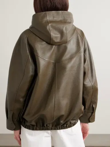 Nour Hammour Hooded Textured-leather Bomber Jacket | Thumbnail 3 Nour Hammour Hooded Textured-leather Bomber Jacket | Thumbnail 3