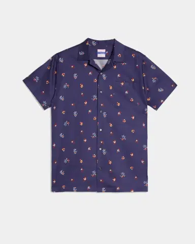 Emporio Sirenuse Hawaiian Shirt Chinese Flowers Blue | Thumbnail 1 Emporio Sirenuse Hawaiian Shirt Chinese Flowers Blue | Thumbnail 1