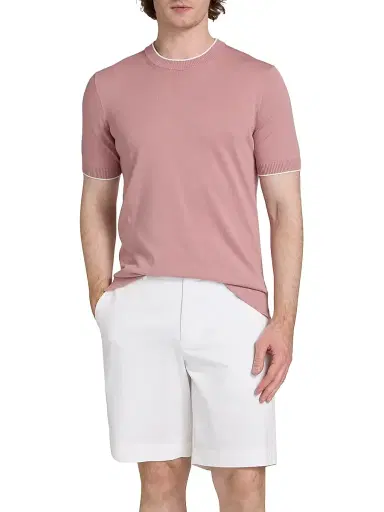 Saks Fifth Avenue Men's Cotton Knit T-Shirt - Pink - Size XXL | Thumbnail 3