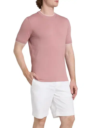 Saks Fifth Avenue Men's Cotton Knit T-Shirt - Pink - Size XXL | Thumbnail 4