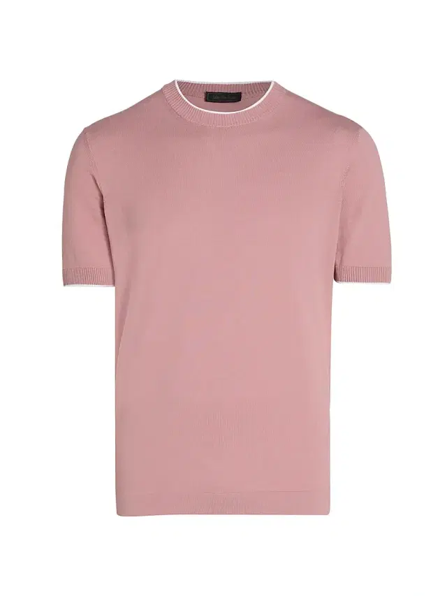 Men's Cotton Knit T-Shirt - Pink
