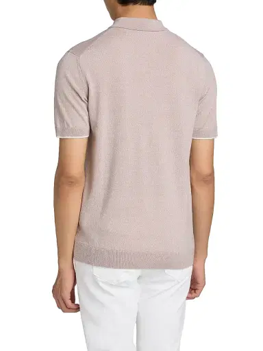 Saks Fifth Avenue Men's Wool Mouliné Polo Shirt - Sand - Size XXL | Thumbnail 5 Saks Fifth Avenue Men's Wool Mouliné Polo Shirt - Sand - Size XXL | Thumbnail 5