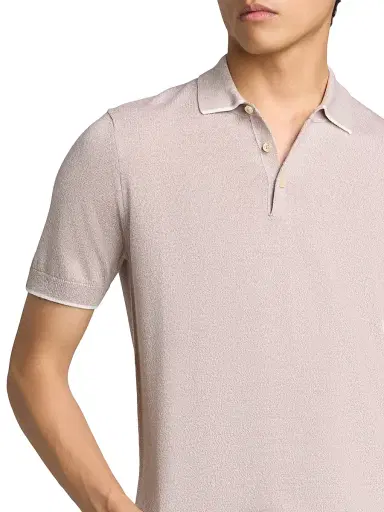 Saks Fifth Avenue Men's Wool Mouliné Polo Shirt - Sand - Size XXL | Thumbnail 6 Saks Fifth Avenue Men's Wool Mouliné Polo Shirt - Sand - Size XXL | Thumbnail 6