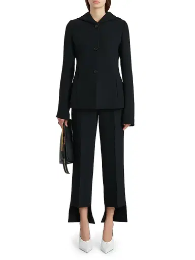 Khaite Women's June Hooded Peplum Jacket - Black | Thumbnail 2 Khaite Women's June Hooded Peplum Jacket - Black | Thumbnail 2