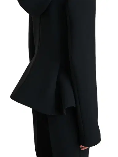 Khaite Women's June Hooded Peplum Jacket - Black | Thumbnail 6 Khaite Women's June Hooded Peplum Jacket - Black | Thumbnail 6
