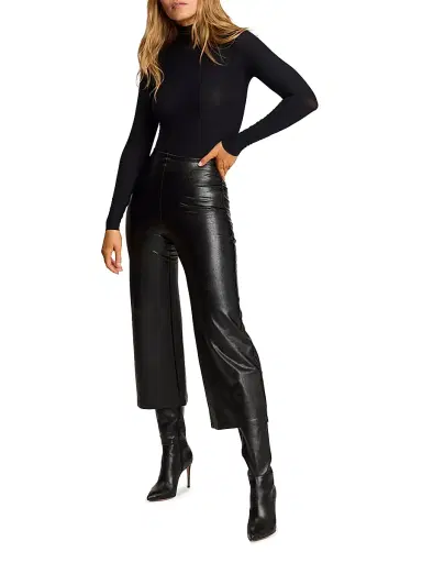 Commando Women's Faux-Leather Cropped Wide-Leg Pants - Black - Size XL | Thumbnail 2 Commando Women's Faux-Leather Cropped Wide-Leg Pants - Black - Size XL | Thumbnail 2