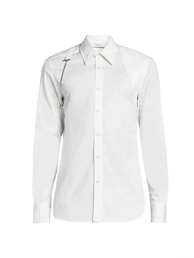 McQueen Men's T-Bar Harness Shirt - Optical White