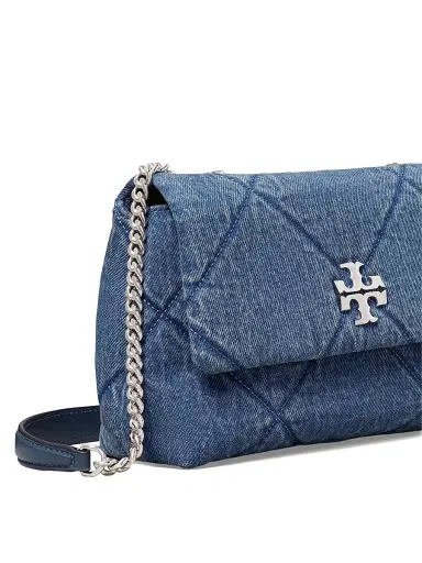 Tory Burch Women's Kira Small Quilted Denim Shoulder Bag | Thumbnail 6 Tory Burch Women's Kira Small Quilted Denim Shoulder Bag | Thumbnail 6