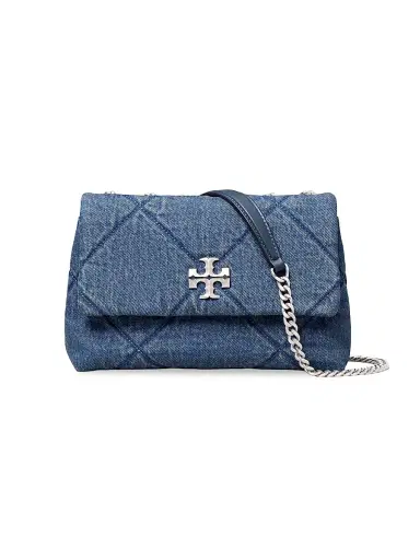 Tory Burch Women's Kira Small Quilted Denim Shoulder Bag | Thumbnail 1 Tory Burch Women's Kira Small Quilted Denim Shoulder Bag | Thumbnail 1