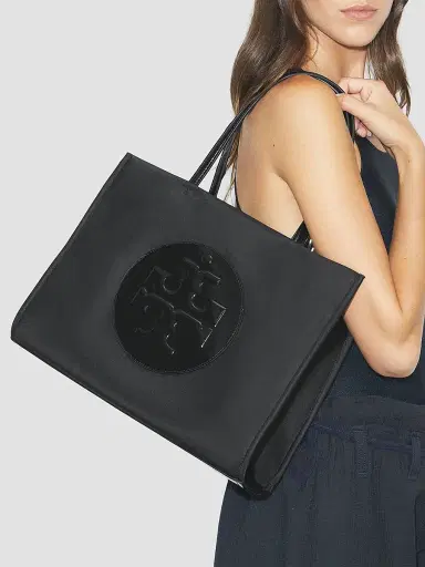 Tory Burch Women's Ella Small Logo Tote Bag - Black | Thumbnail 2